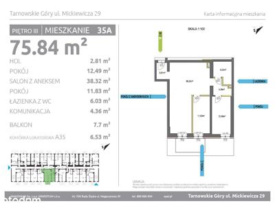 3 pokojowe mieszkanie z balkonem