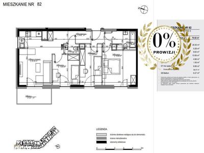 Aparatamenty złota - 78,85 m², 3 pokoje + balkon