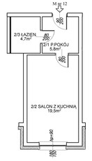 Apartament M28 - 30,0m2/kawalerka/salon z aneksem/