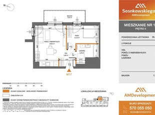 M17 Mieszkanie 2 pokojowe z balkonem 38,87 m2