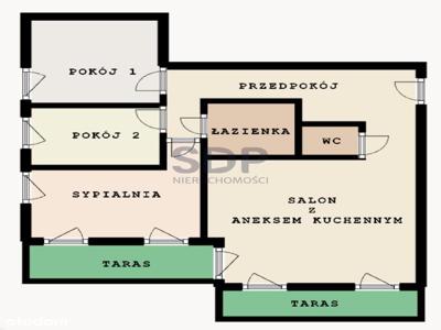 4 - pokojowy narożny apartament z dwoma tarasami