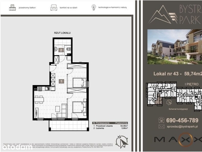 3-pokojowy apartament na Bystra Park