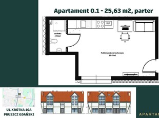 Apartamenty w centrum Pruszcza - 25,63m2, ul.Krótka 10A