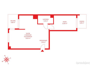 Mieszkanie Warszawa 52.28m2 2-pokojowe