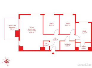 Oferta sprzedaży mieszkania 88.06m2 4 pokoje Gdańsk Rybaki Górne