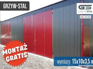 B7 Garaż Blaszany 15x10m Wiata , Hala , Magazyn Rolniczy - GRZYWSTAL