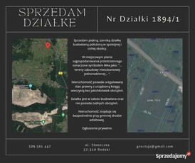 Sprzedam Piękna działkę budowlaną Rodaki ul. Słoneczna