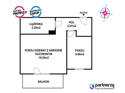 Mieszkanie na sprzedaż 41,22 m², piętro 1, oferta nr PAN574072