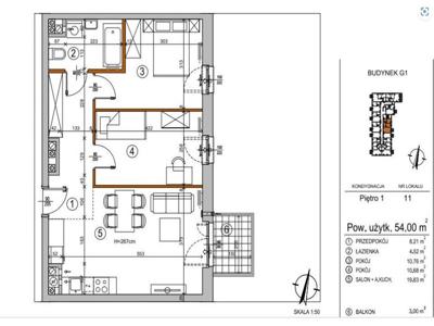 Mieszkanie na sprzedaż 53,00 m², piętro 4, oferta nr 99321