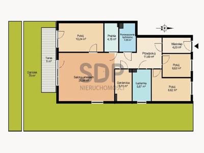 Mieszkanie na sprzedaż 91,73 m², parter, oferta nr 30213