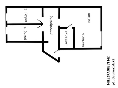 Dla inwestora 71m2 bezpośrednio, 2 sypialnie