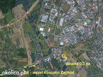Działka przemysłowa i usługowa, 0,5 ha, Koszalin