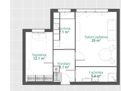 Mieszkanie na sprzedaż 52,00 m², piętro 1, oferta nr 827202