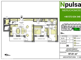 Apartament na sprzedaż 97,01m2, 4 pokoje