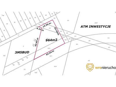 Działka na sprzedaż 964,00 m², oferta nr 116389