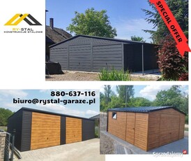 Garaż Blaszany Drewnopodobny 3x5 4x5 4x6 6x6 6x5 Garaż z bramą uchylną