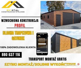 Garaż Blaszany Drewnopodobny 3x5 4x5 4x6 6x6 6x5Wiata Hala Magazyn