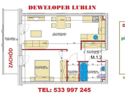 Mieszkanie Lublin 46.67m2 2 pokoje