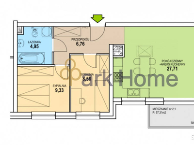 Mieszkanie 57.31m2 3 pokoje Zielona Góra Łężyca-Inwestycyjna