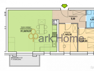 Mieszkanie sprzedam 57.82m2 3-pok Zielona Góra