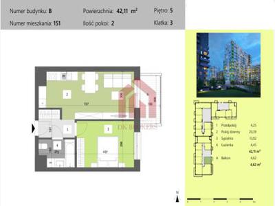 Mieszkanie na sprzedaż 2 pokoje Rzeszów, 42,11 m2, parter