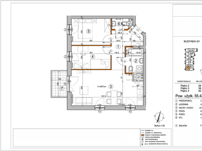 3pok,55.42m2+balkon, 4Q24