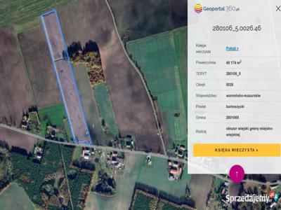 Działka rolna - Rusajny - 4,5 ha pow. Bartoszycki