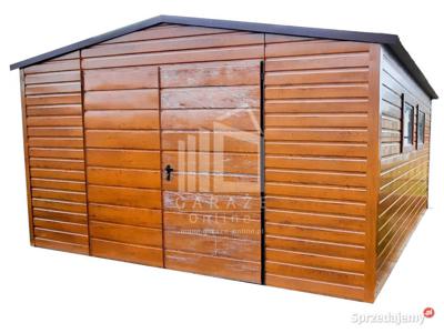 SCHOWEK DOMEK OGRODOWY 4m x 4m Brama 2x okno Drewnopodobny