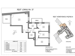 Mieszkanie Nr 37 - Piętro III - 83,43m2