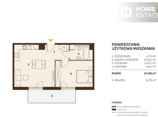 2 Pokoje | Duży Balkon 9,28M2 | Brak Pcc | Azory