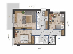 3-pokoje-68,14m2 |3 Piętro|Balkon|Dakar Karolina