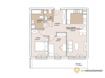 Mieszkanie na sprzedaż 62,79 m², piętro 5, oferta nr 620694