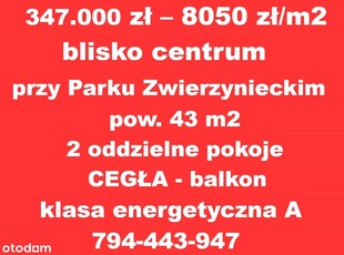 przy Parku Zwierzynieckim pow. 43 m2, 2-pok