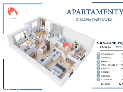 Apartament z ogrodem Warszawa Wawer