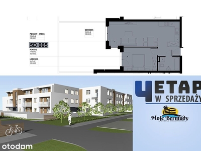 Mieszkanie o pow. 46.89 m2 z ogródkiem; 5D 005