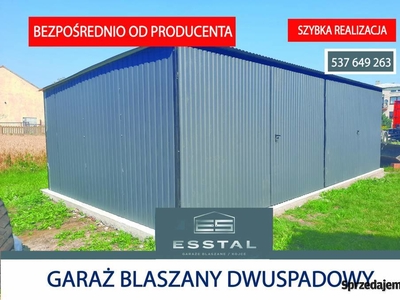 0107 Garaż Blaszany GRAFITOWY - Garaże Blaszane | Wiaty | Hale | - ESSTAL