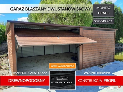 0109 Garaż Blaszany ZŁOTY DĄB - Garaże Blaszane | Wiaty | Hale | - ESSTAL