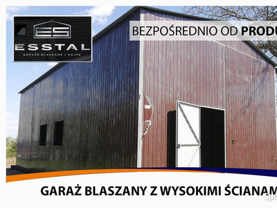 155 Duży Garaż Blaszany 6x12 |wysokie ściany boczne | Wiaty Hale - ESSTAL