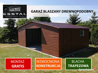 184 Garaż Blaszany Drewnopodobny - Garaze Blaszane - Hale , Kojce - ESSTAL