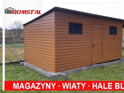 Garaż Blaszany 6x5 z dodatkowym ZADASZENIEM - Romstal