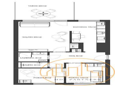 Mieszkanie na sprzedaż 3 pokoje Warszawa Ursynów, 60 m2, parter