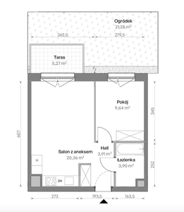 2 pokoje, 37,81m2, Targówek, taras+ogródek