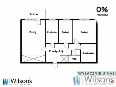 Mieszkanie Warszawa Wiosenna 47m2 3-pokojowe