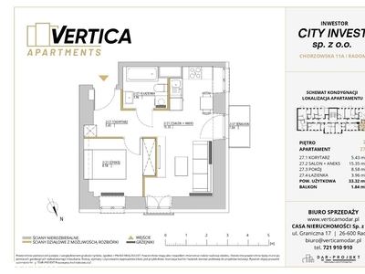 ul. PCK, Radom | apartament 2-pok. | 27 rezerwacja