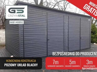 Garaż Blaszany GRAFIT - JEDNOSPADOWY - Schowek|Magazyn - GRZYWSTAL