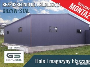 Grafitowy Garaż Blaszany 8x9m - Blaszak - Magazyn , Hala – GRZYWSTAL