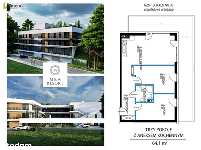 Apartament - 3 pokoje - 62,98 m2 - Miła Resort