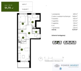 Wyjątkowe - ustawne mieszkanie 3 pok. (51,79 m2)