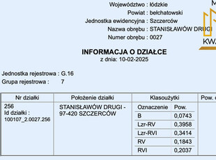 Stanisławów Drugi - działka o pow. 1,2 HA