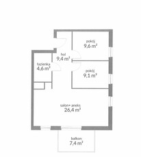 Pogodno , mieszkanie deweloperskie 3 pok. 59,1 m2